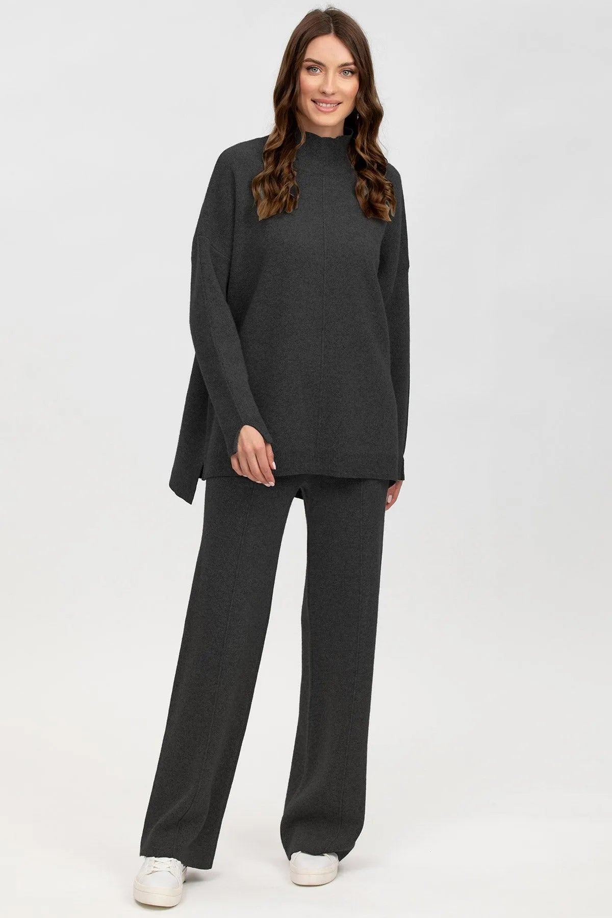 MERIBEL | Pantaloni Grigi Scuri in Lana e Cachemire - Pietro Brunelli