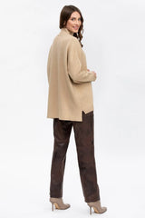 LOGAN | Maternity Pants in Brown Vegan Leather