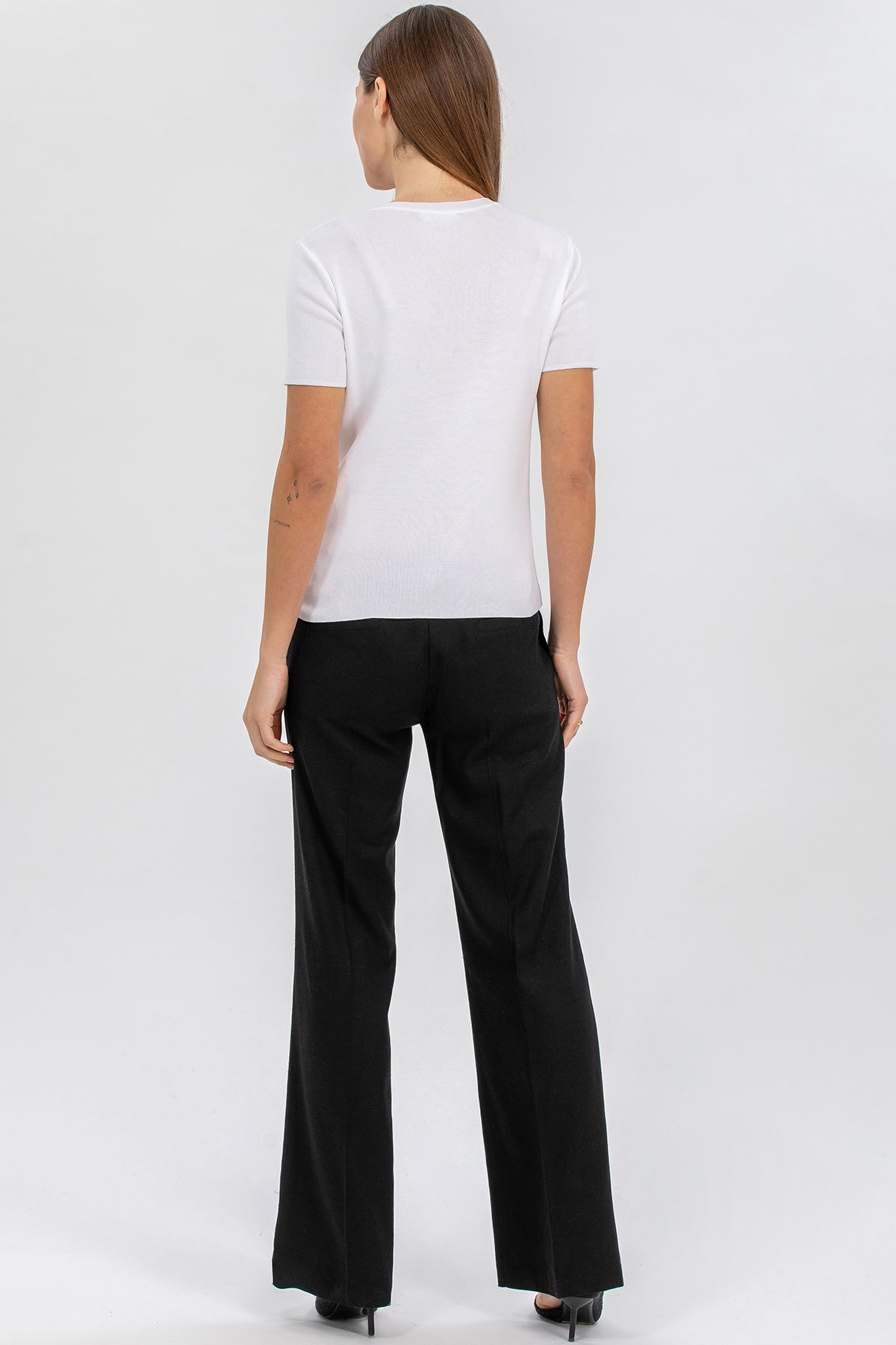 ROBERT | Black Linen Maternity Pants with a Slightly Flared Leg