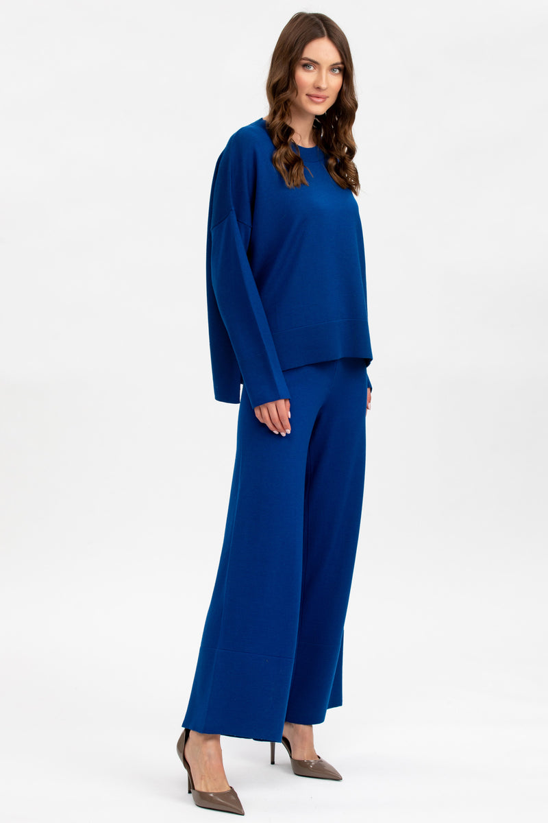 SESTRIERE | Maglia Blu in Pura Lana Merinos