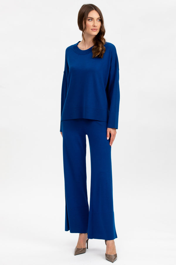 SESTRIERE | Blue Pants in Pure Merino Wool