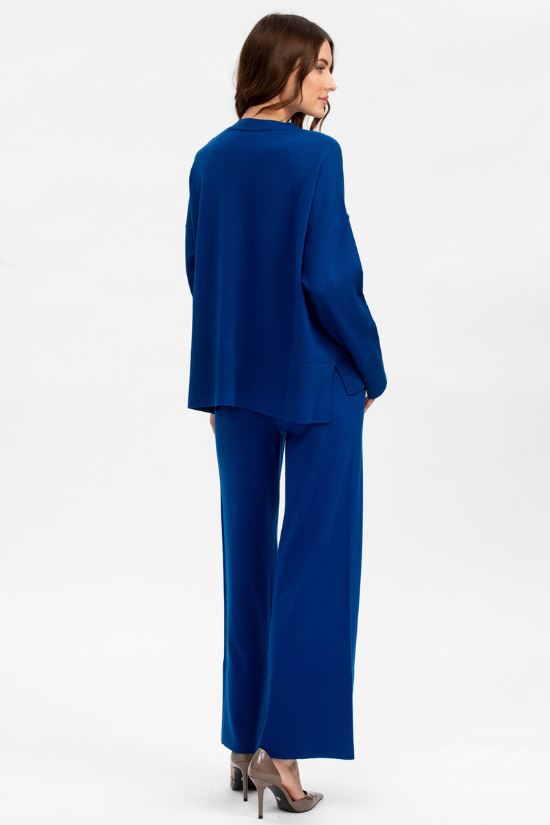 SESTRIERE | Maglia Blu in Pura Lana Merinos
