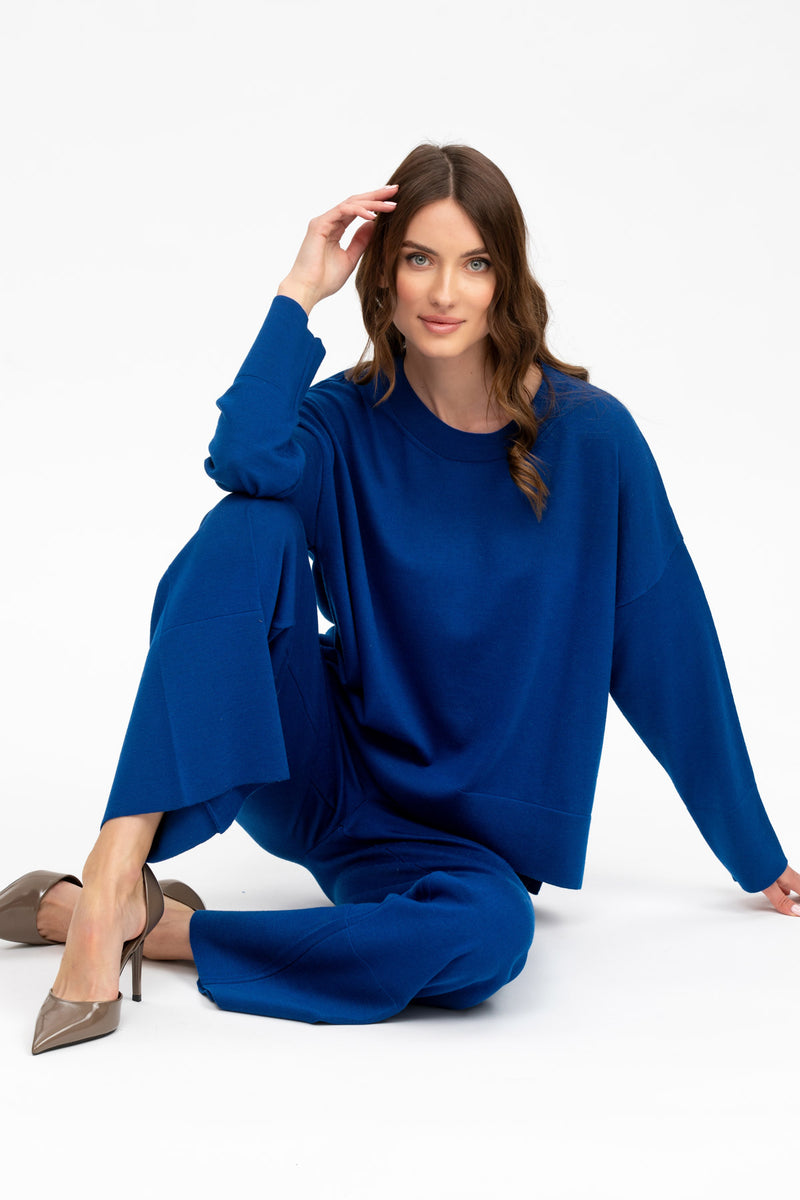 SESTRIERE | Maglia Blu in Pura Lana Merinos