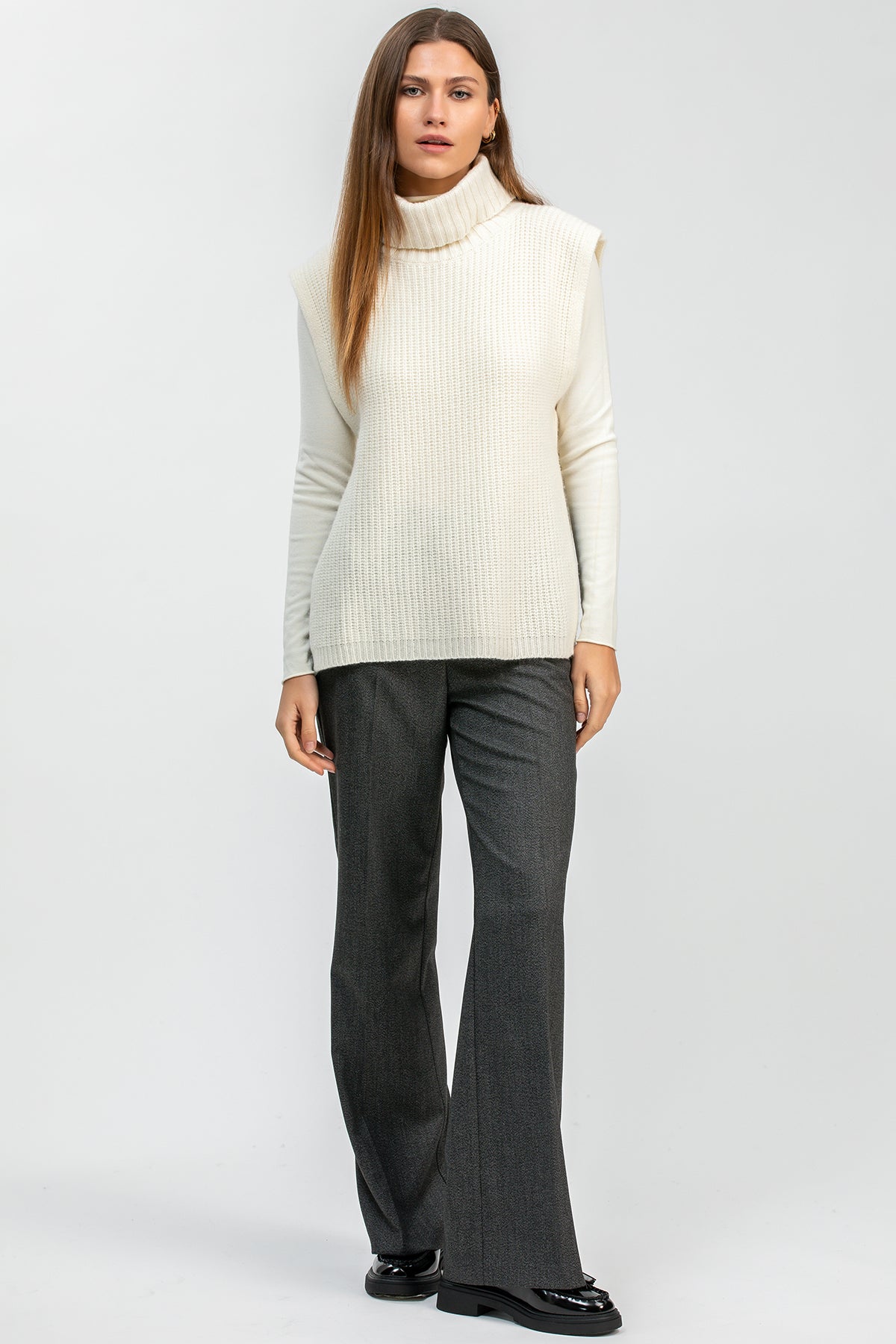 SANTA CATERINA | Gilet Bianco in Lana e Cachemire