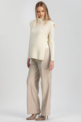 SANTA CATERINA| White Maternity Vest in Wool and Cashmere