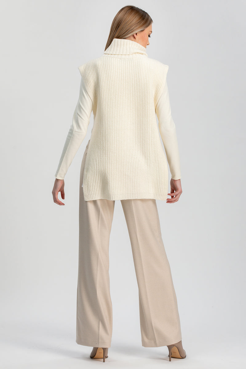 SANTA CATERINA| White Maternity Vest in Wool and Cashmere