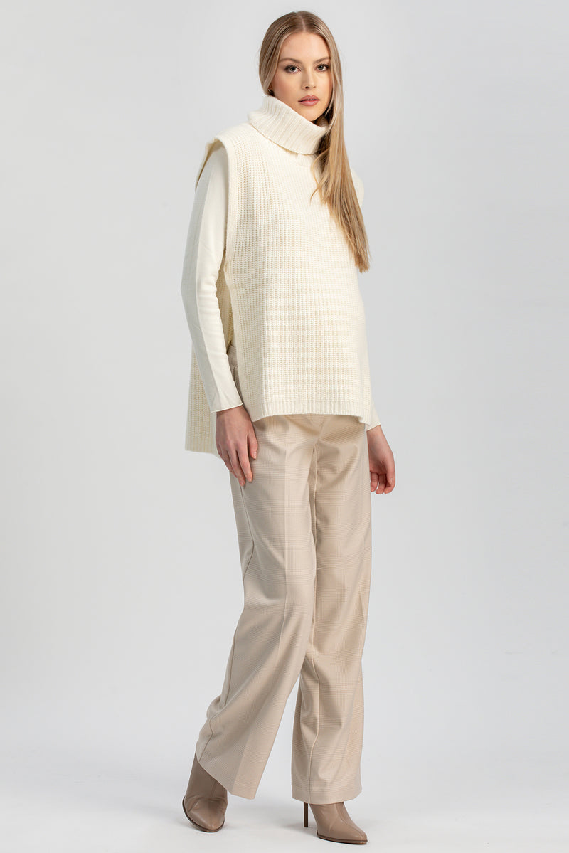 SANTA CATERINA| White Maternity Vest in Wool and Cashmere