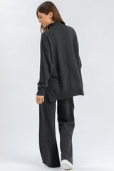 VAL GARDENA | Grey Turtleneck Sweater in Wool and Cashmere