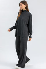 VAL GARDENA | Grey Turtleneck Sweater in Wool and Cashmere
