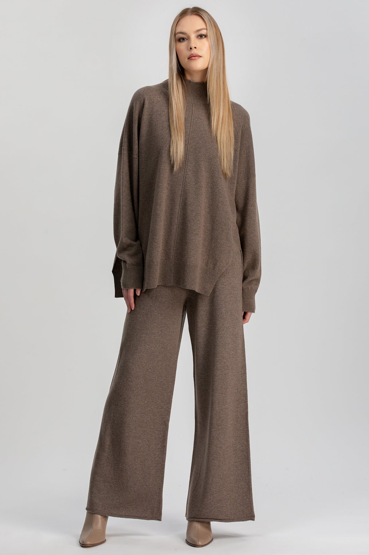 ST. MORITZ | Pantaloni Marroni in Lana e Cachemire