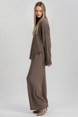 VAL GARDENA | Brown Turtleneck Sweater in Wool and Cashmere