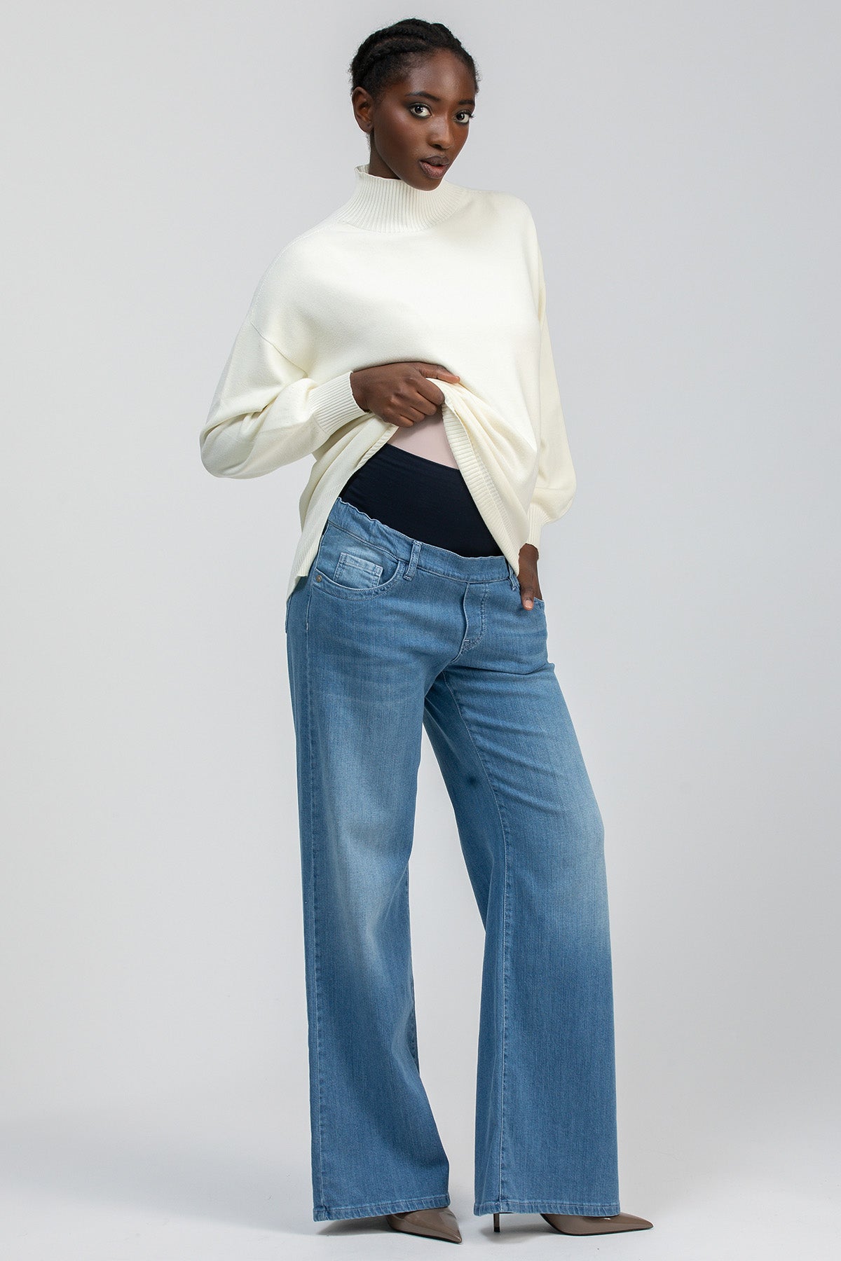 WIDE LEG WA02 | Jeans Premaman a Gamba Larga