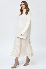 IMMA | White Pleated Maternity Skirt