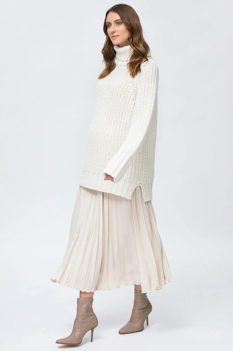 IMMA | White Pleated Maternity Skirt