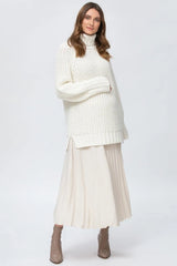 IMMA | White Pleated Maternity Skirt