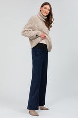 LEONARD | Pantalone Premaman Gessato a Gamba Larga