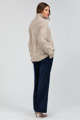 HIMALAYA | Maglione Premaman Beige Con Trecce