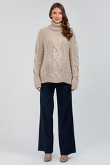 HIMALAYA | Maglione Premaman Beige Con Trecce