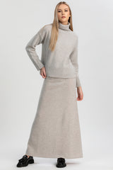 CHAMPOLUC | Maglione Grigio in Lana Merinos e Cachemire