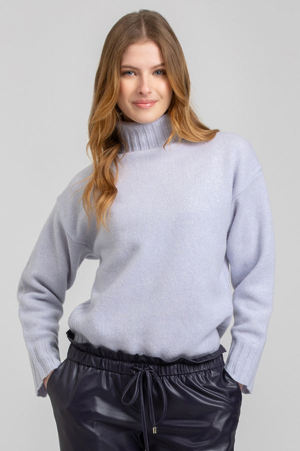 CERVINIA | Maglione Azzurra in Pura Lana Merinos e Cachemire