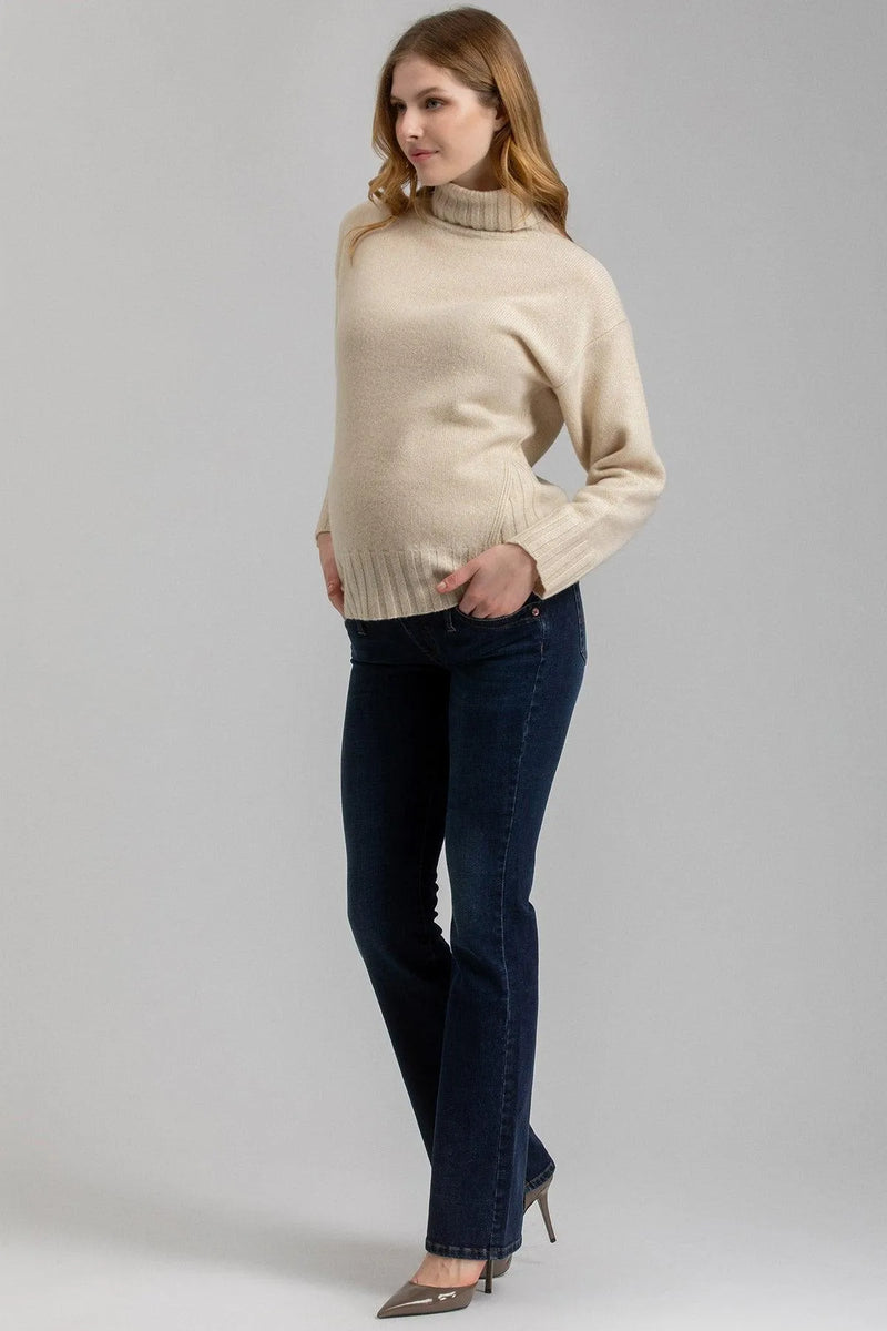SLIM BOOTCUT WB51 | Jeans Premaman Blu Scuro con Gamba Leggermente Svasata - Pietro Brunelli