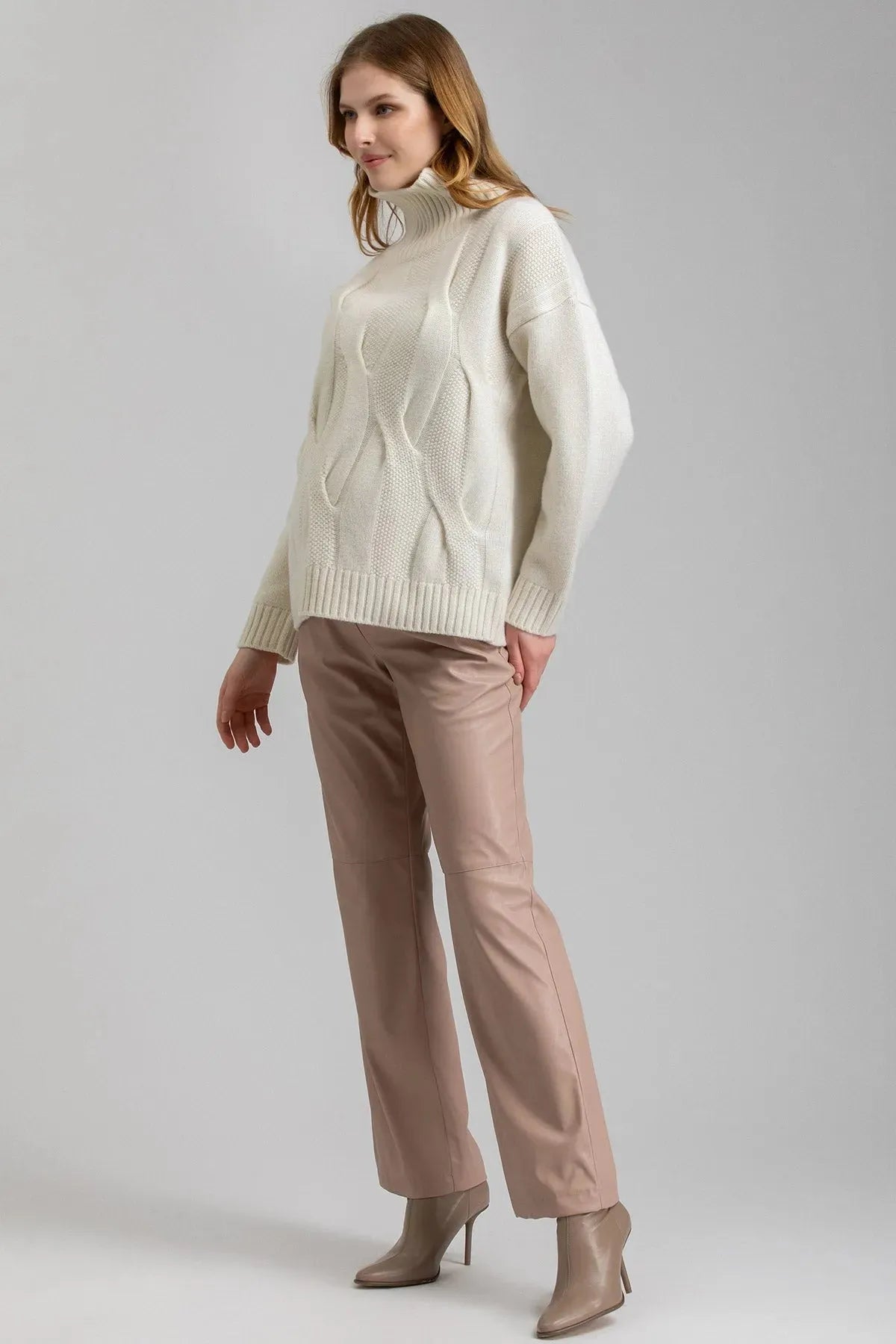 ROMEO | Pantaloni Premaman in Pelle Vegana Rosa - Pietro Brunelli