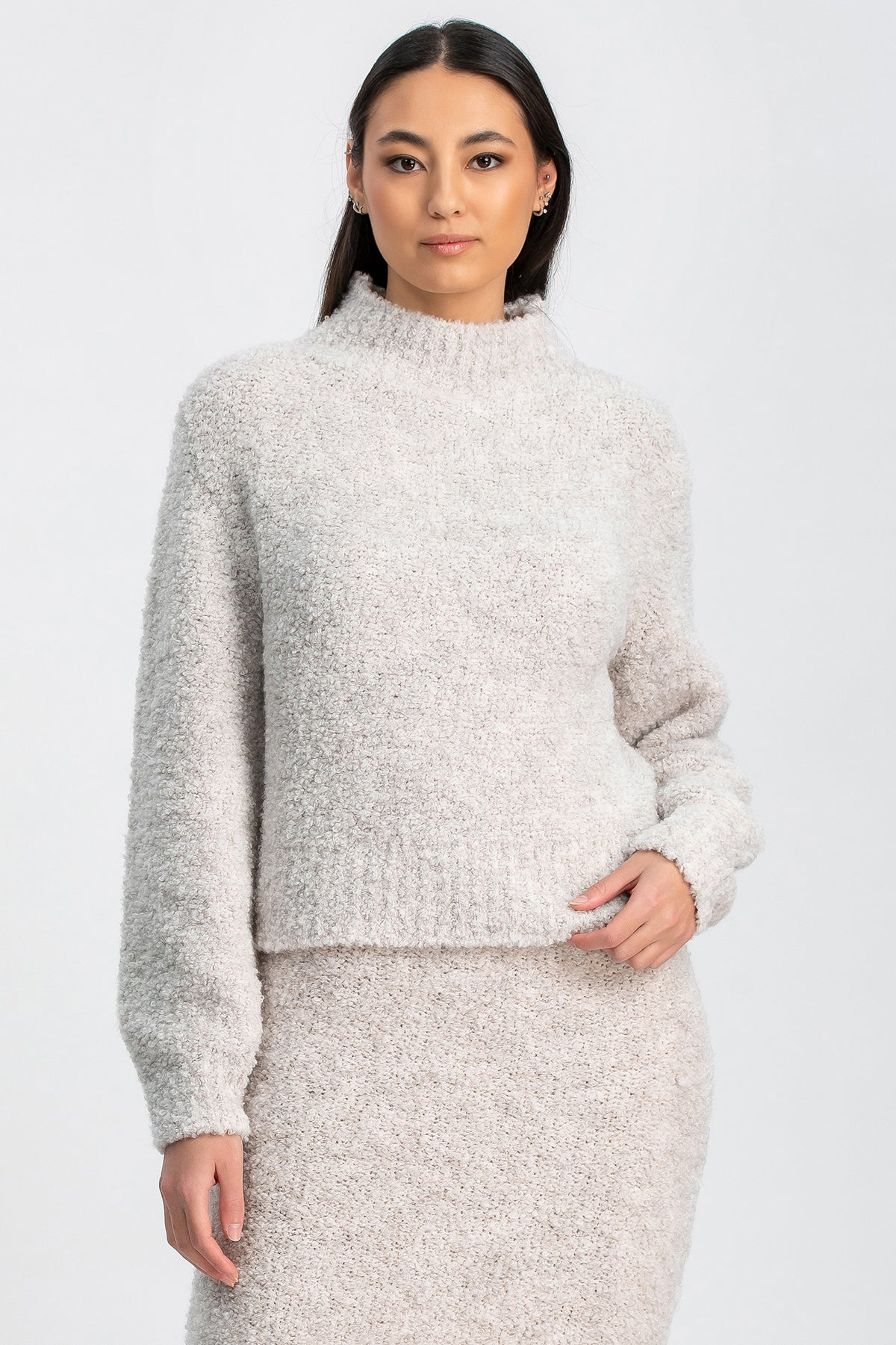 BELLEVILLE | Maglia in Maglia Bouclé Grigia