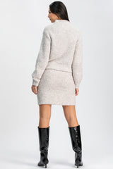BELLEVILLE | Grey Bouclé Knit Sweater