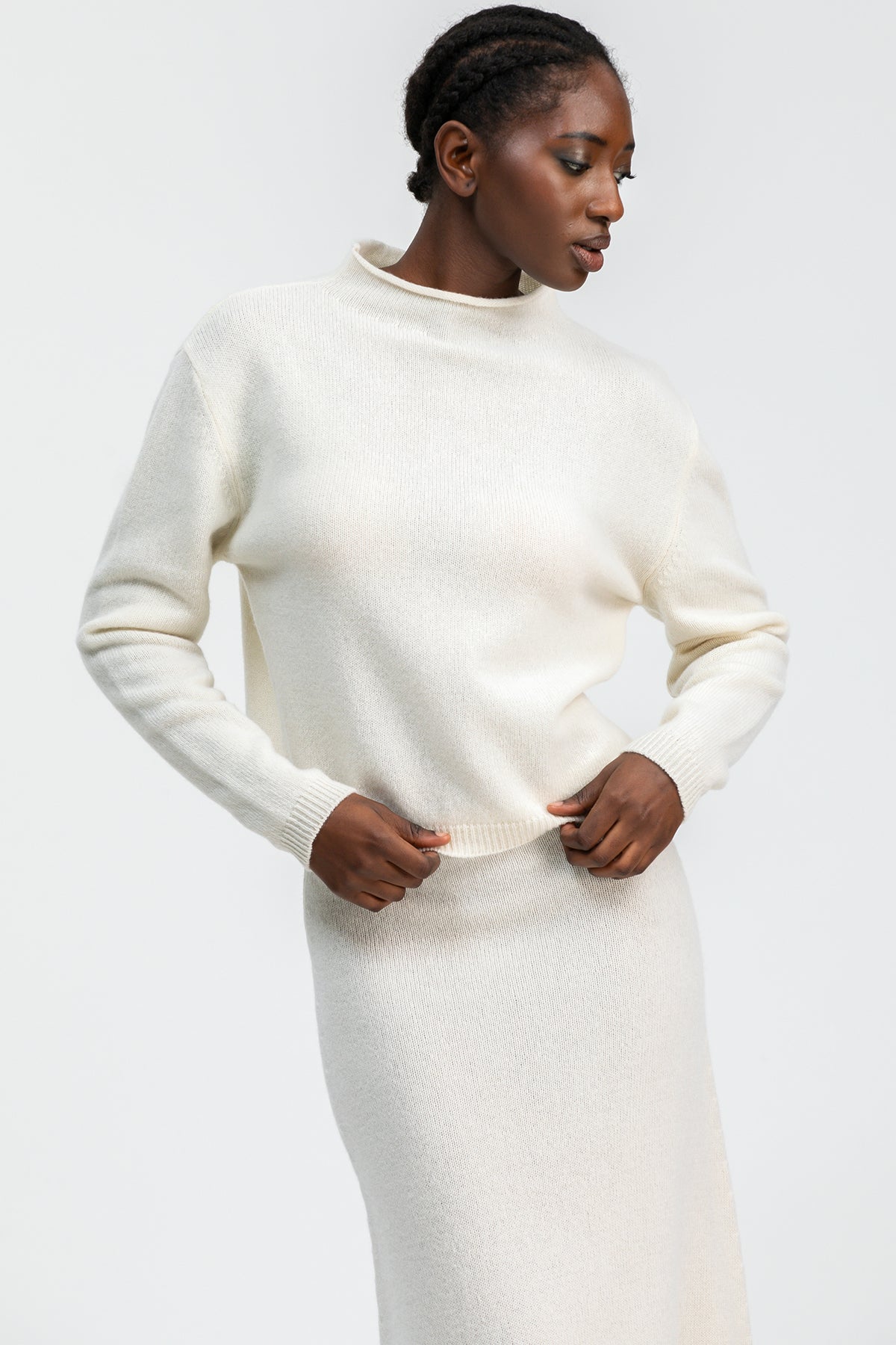 CORTINA | Maglione Bianco in Pregiato in Lana e Cachemire