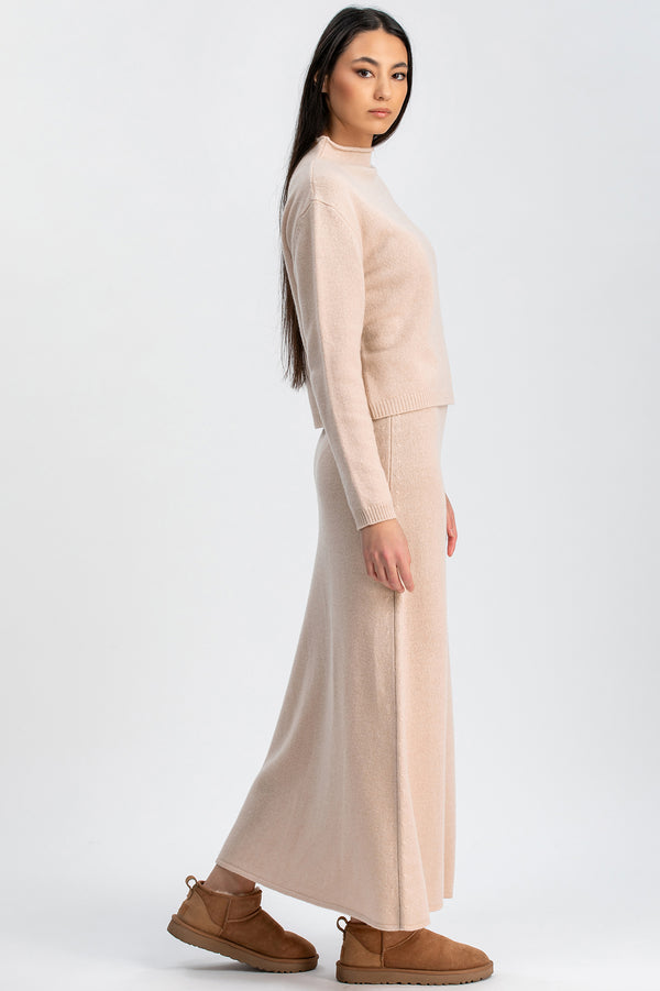 CORTINA | Beige Skirt in Supreme Wool and Cashmere
