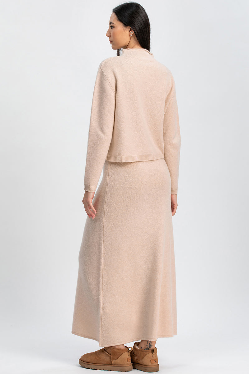 CORTINA | Beige Skirt in Supreme Wool and Cashmere