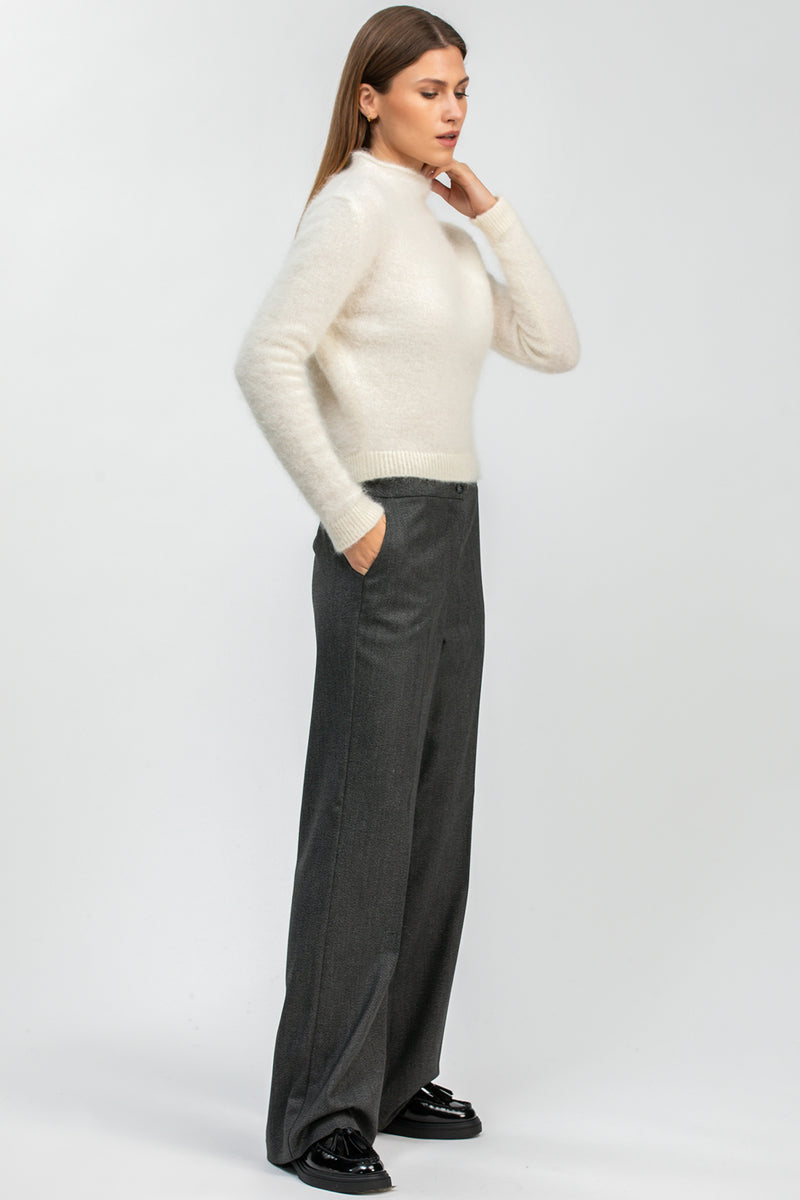 BRADLEY | Dark Grey Trousers in Viscose