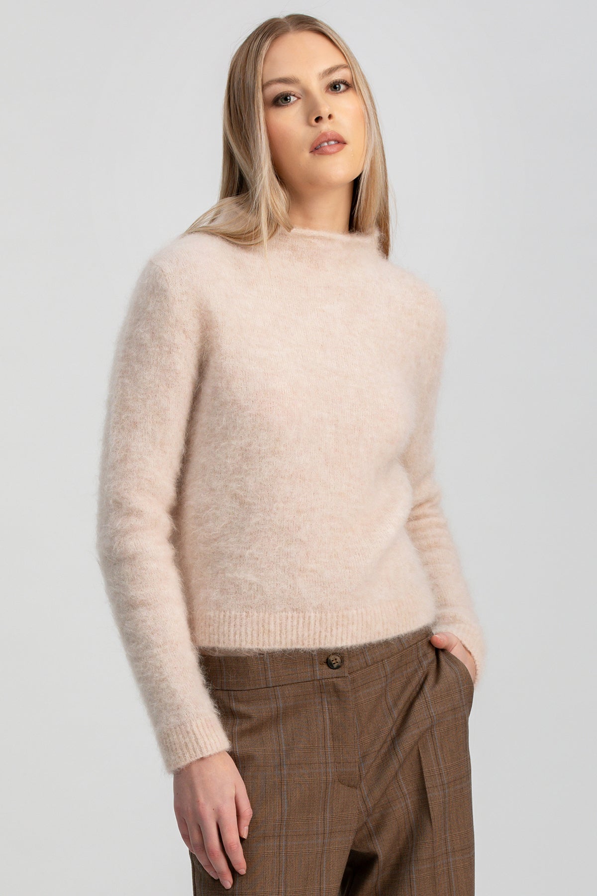 VAN VENY | Maglione Beige in Lana Pregiata