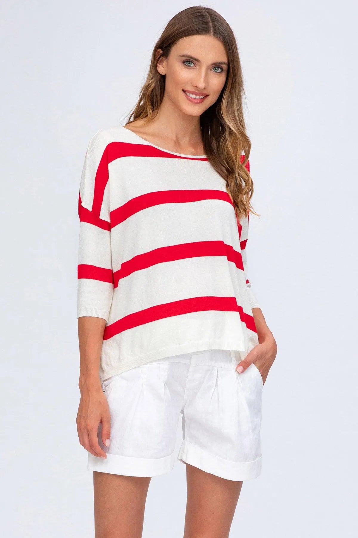 MINI SHORT IN LINO | Pantaloncini Premaman Bianchi - Pietro Brunelli