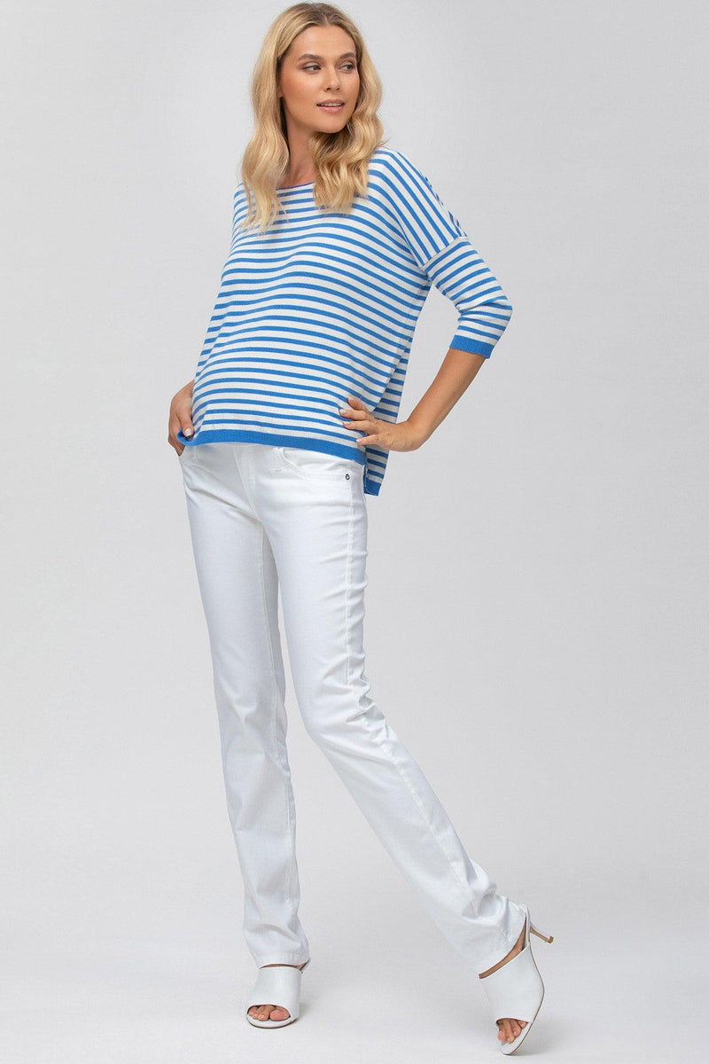 MODERN STRAIGHT | Jeans Premaman Bianco in Cotone