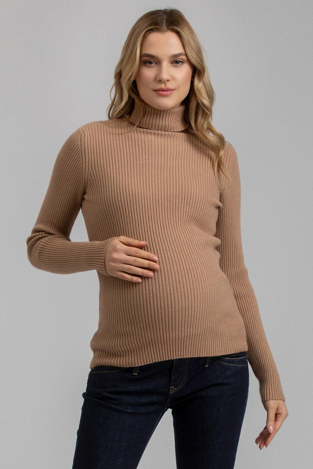 AURORA | Maglia Premaman Beige Scuro a Costine - Pietro Brunelli