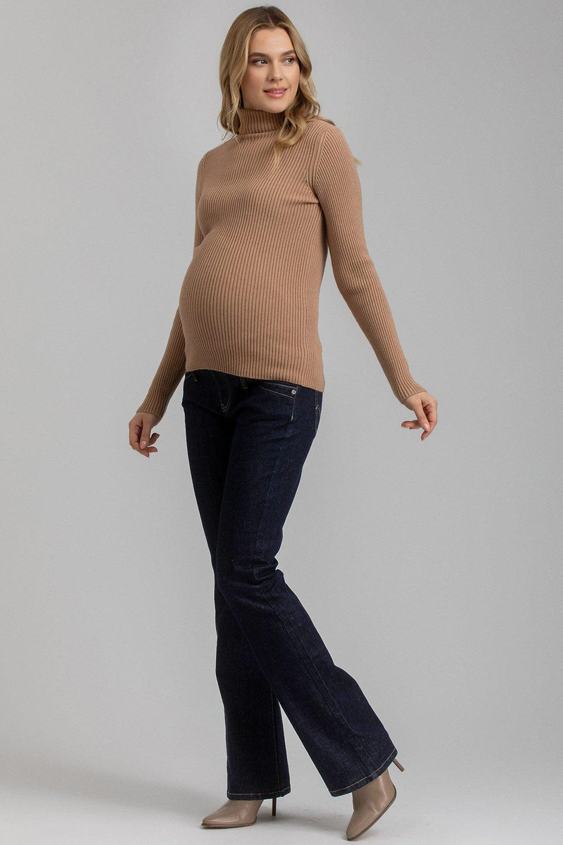 AURORA | Maglia Premaman Beige Scuro a Costine - Pietro Brunelli