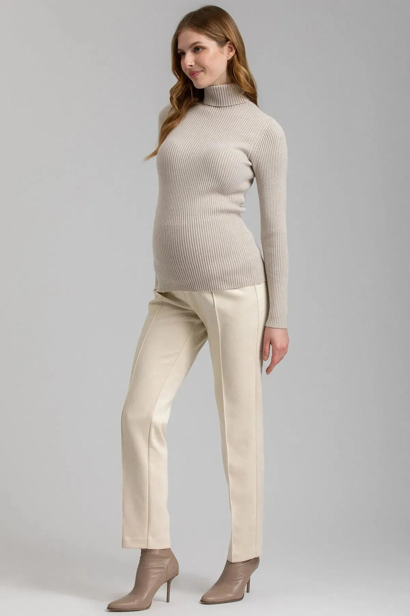 AURORA | Maglia Premaman Beige a Costine - Pietro Brunelli