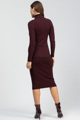 ALBA | Bordeaux Ribbed Knit Maternity Pencil Skirt