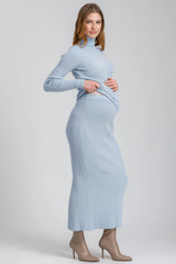 NINA | Sky Blue Maternity Skirt with Central Back Slit