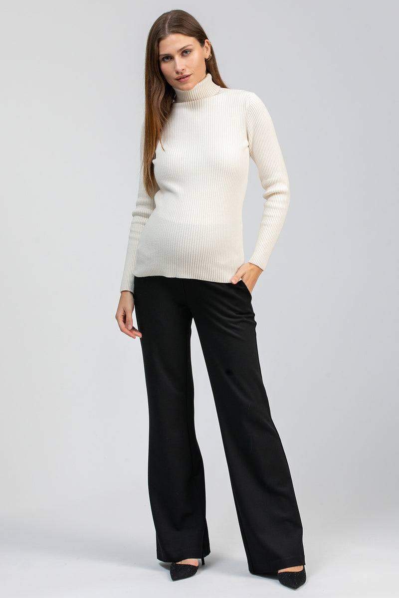 ROBIN | Pantaloni Premaman Neri a Gamba Svasata