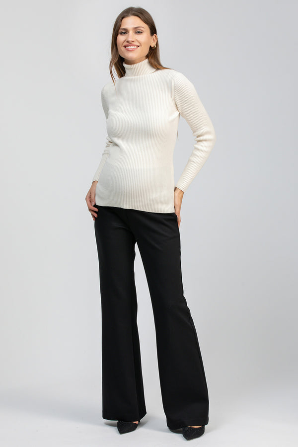 ROBIN | Pantaloni Premaman Neri a Gamba Svasata