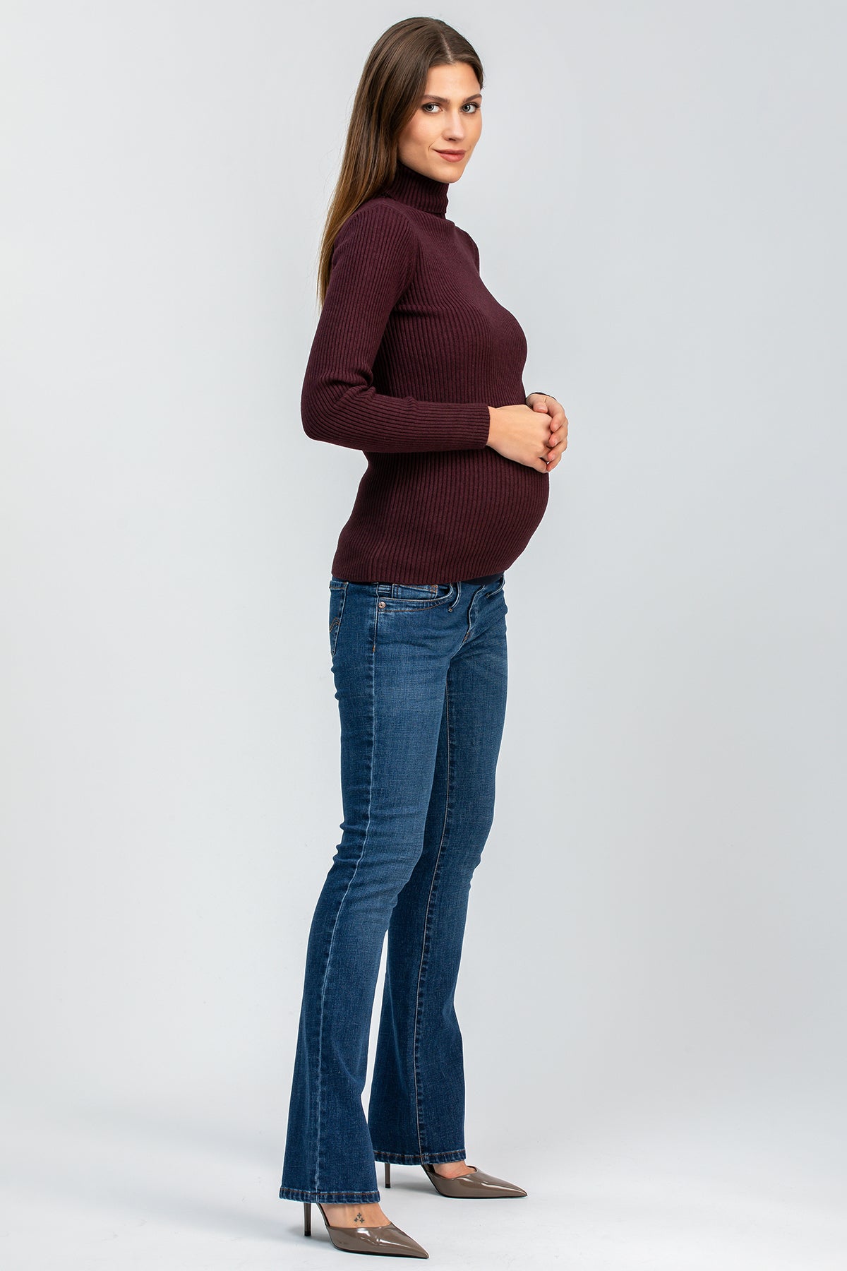 AURORA | Maglia Premaman Bordeaux a Costine