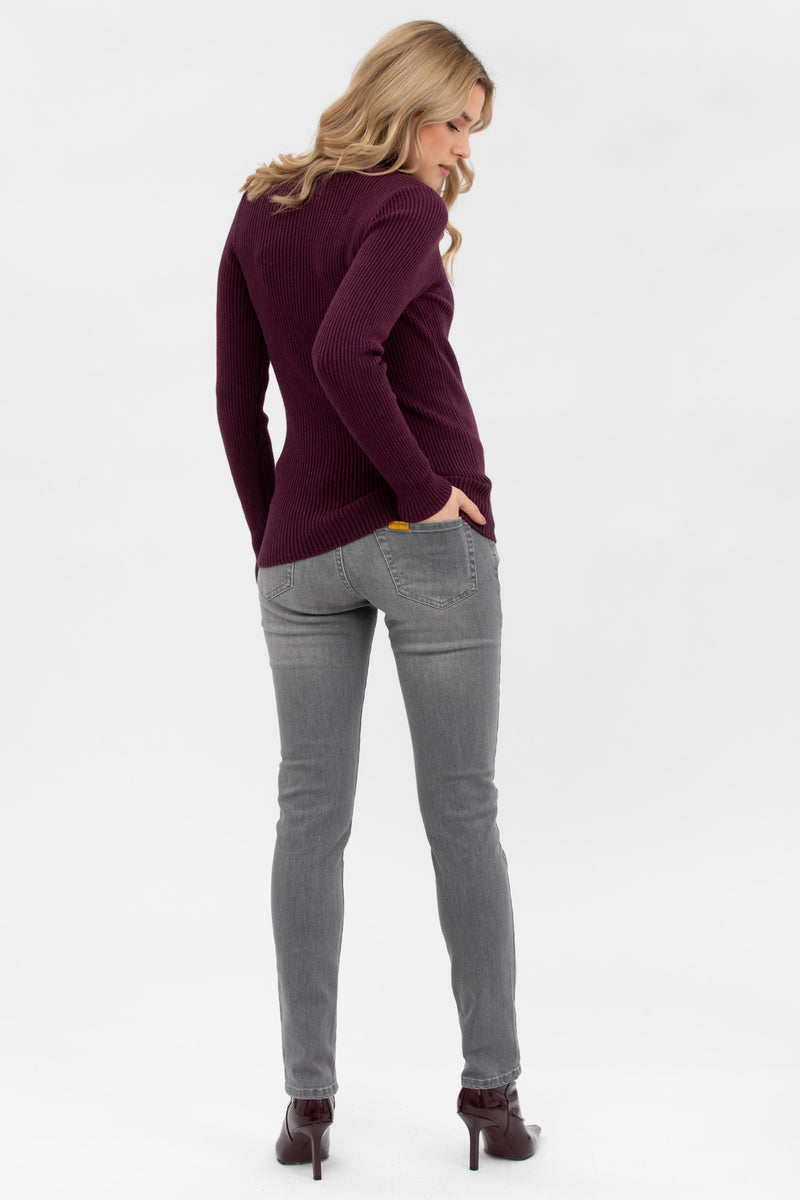 AURORA | Maglia Premaman Bordeaux a Costine