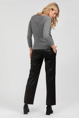LOGAN | Pantaloni Premaman in Pelle Vegana Nero