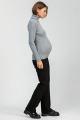 PRINCE | Black Maternity Pants with Slight Flare in technical fabric