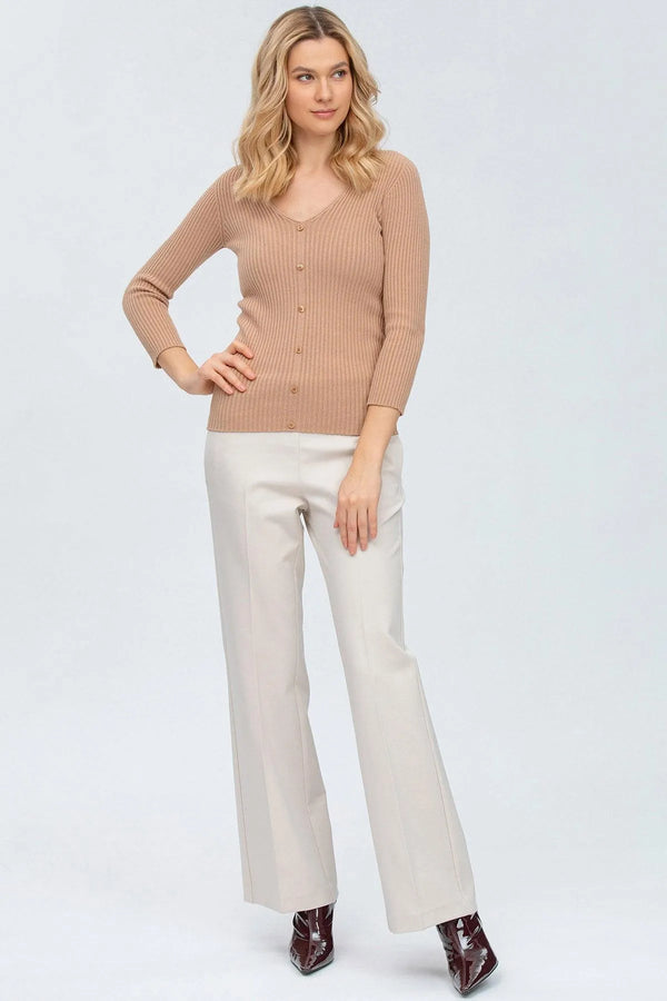 BELLA | Maglia Beige con Manica 3/4 - Pietro Brunelli
