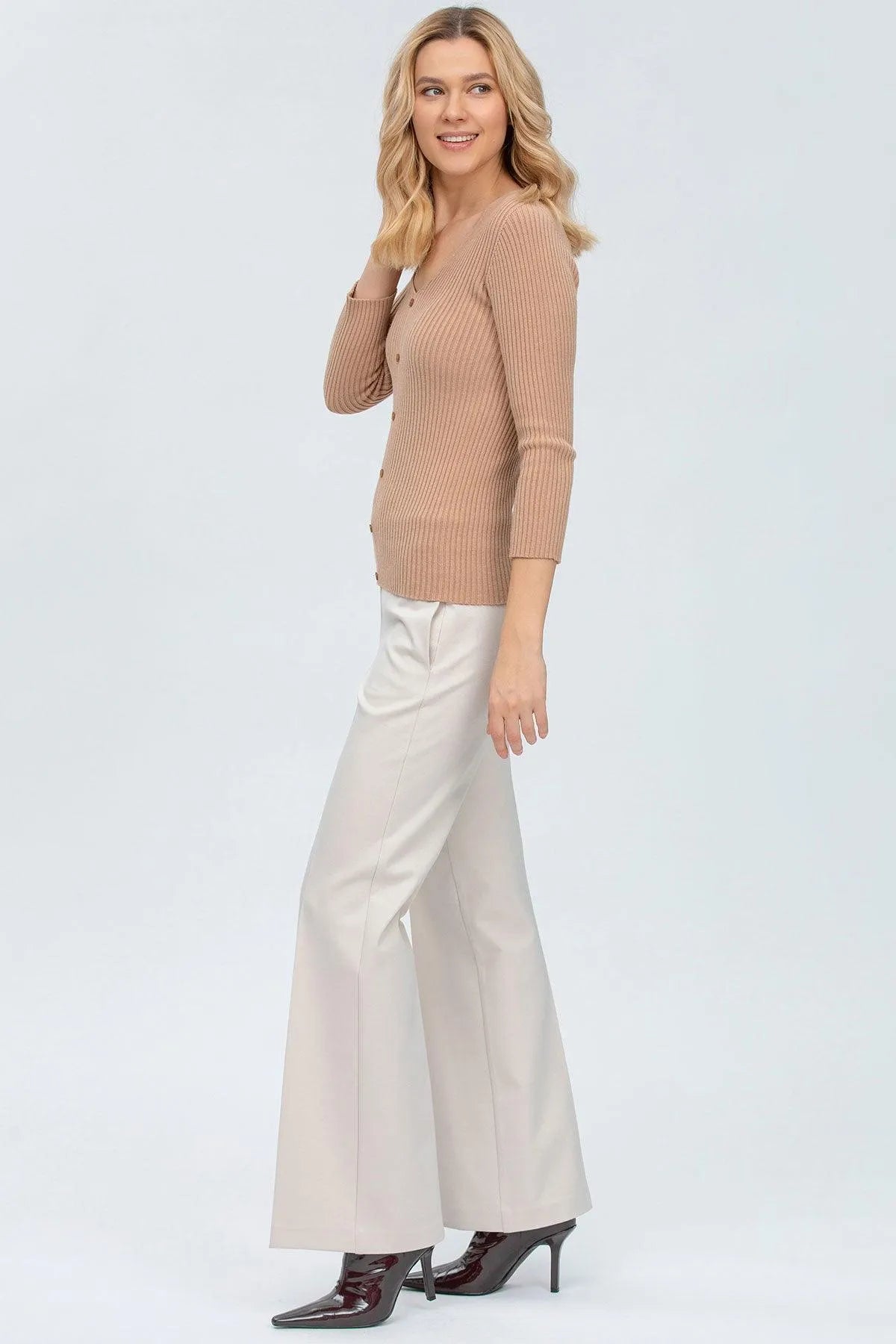 BELLA | Maglia Beige con Manica 3/4 - Pietro Brunelli