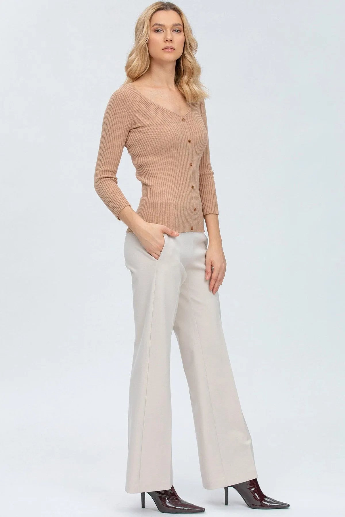 BELLA | Maglia Beige con Manica 3/4 - Pietro Brunelli