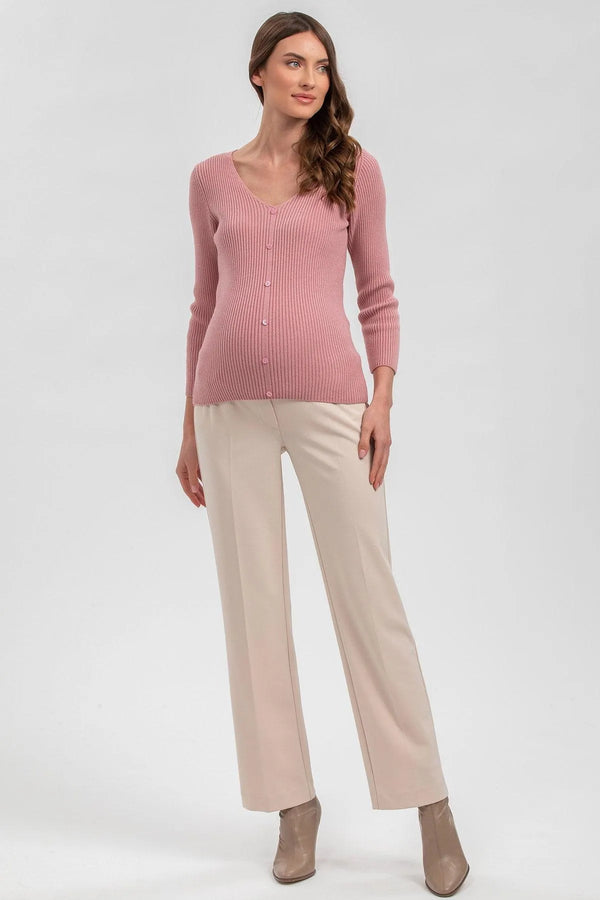 NOAH | Pantaloni Premaman Beige a Gamba Dritta - Pietro Brunelli
